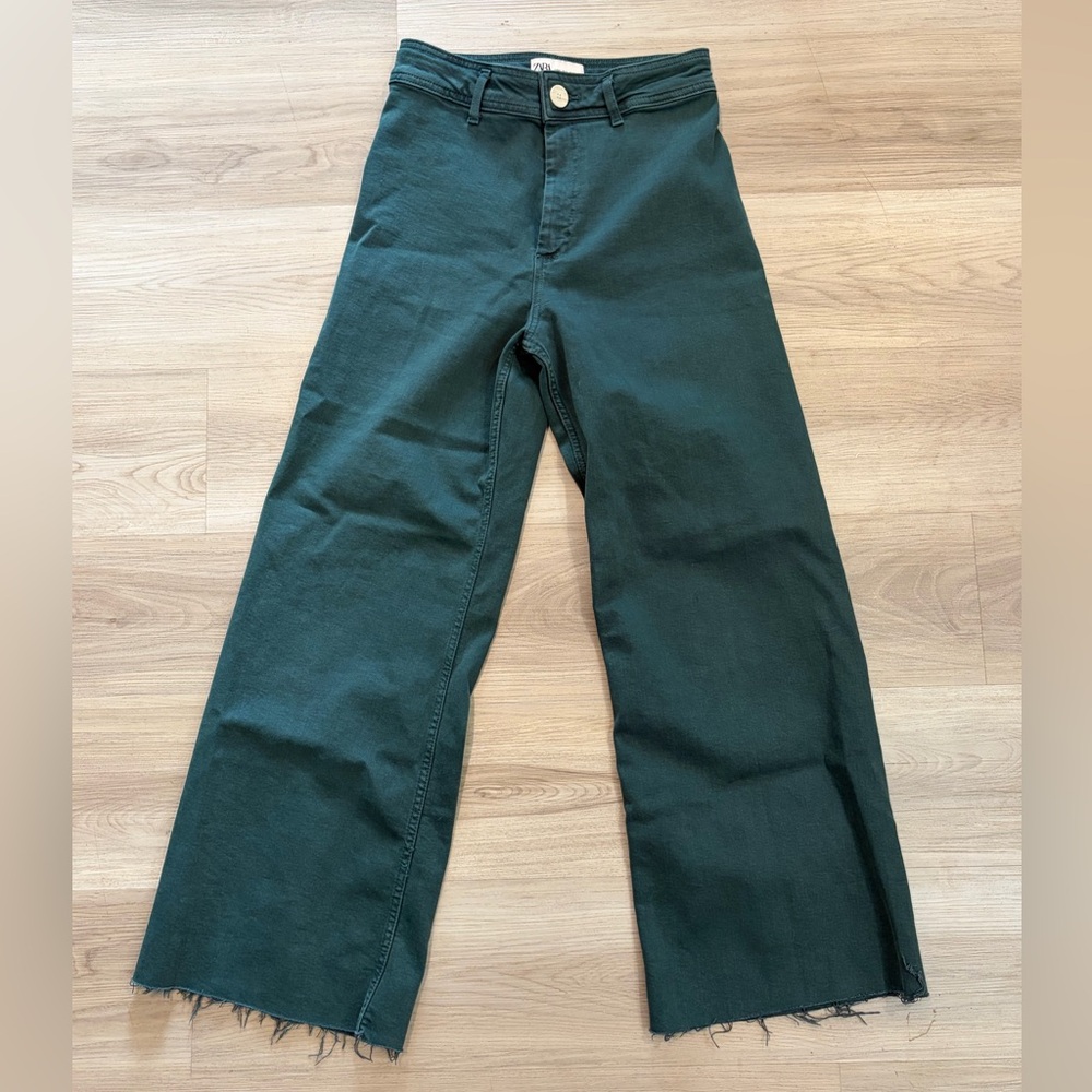 Zara Green Straight Leg Jeans